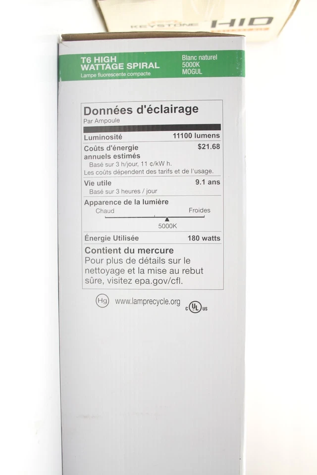 Halco ProLume T6 Natural White Spiral Bulb CFL 180/50/EX39/277V 105 Watt 5000K - Image 2 of 3