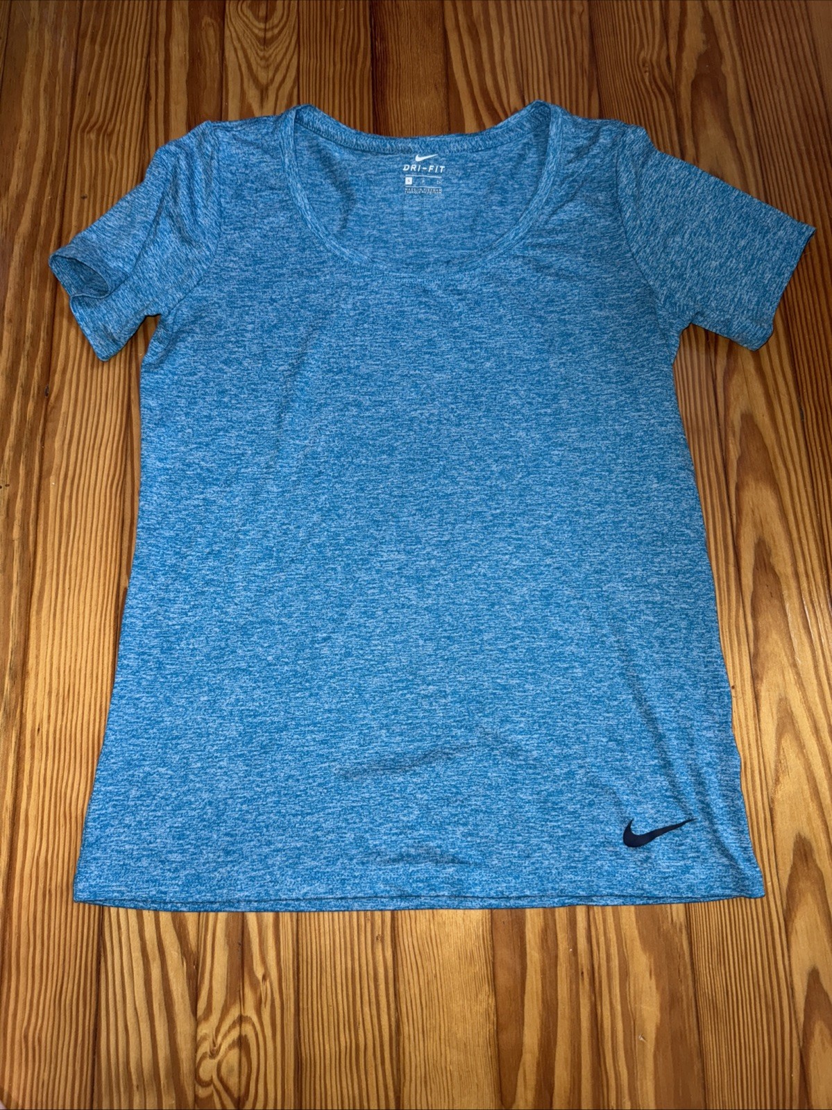Women's Nike Heather Blue Dri-Fit Active Shirt Size Small S Excellent Condition