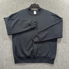 Fruit of the Loom Sweatshirt Mens Large Black Crewneck Pullover Easy to Wear USA