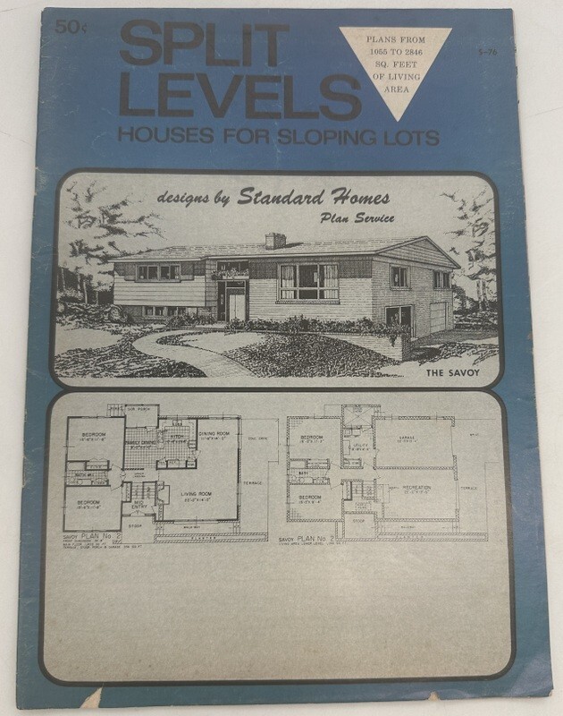 1967 Split Levels Houses Catalog Sloping Lots Standard Homes w Blueprints