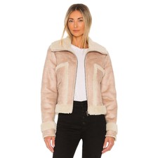 Mother Sz Small Lucky Penny The Patch Pocket Roamer Crop Jacket Faux Fur Hr1-34