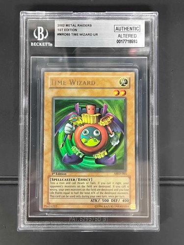 Yugioh Time Wizard MRD-065 BGS Authentic (Back Etching 'Altered' Light Fade)