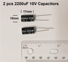 2 pcs 2200uF 10V Radial Electrolytic Capacitors, 10mm x 17mm, New. USA Free Ship