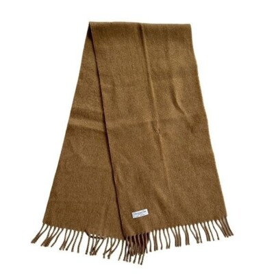 Christian Dior ブラウン ストール Christian Dior Unisex Wool Fringe Scarf Camel Brown Classic Old