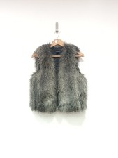 Club Monaco Grey Fur Gilet Size Small Bnwot