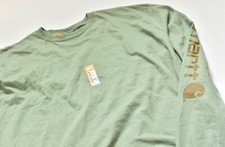 Carhartt Men's Long Sleeve T Shirt S Sage Green - Loose Fit - Heavyweight