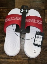 Under Armor NCAA Collegiate Slides Size 13 Wisconsin Men s Badgers Shoes