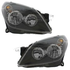 Headlights Vauxhall Astra H Mk5 SRi 2004-2011 Black Headlamps Pair Left & Right