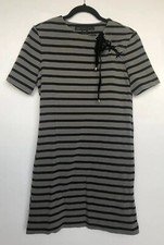 Marc By Marc Jacobs Women Dress Size XS Cotton Gray Stripped
