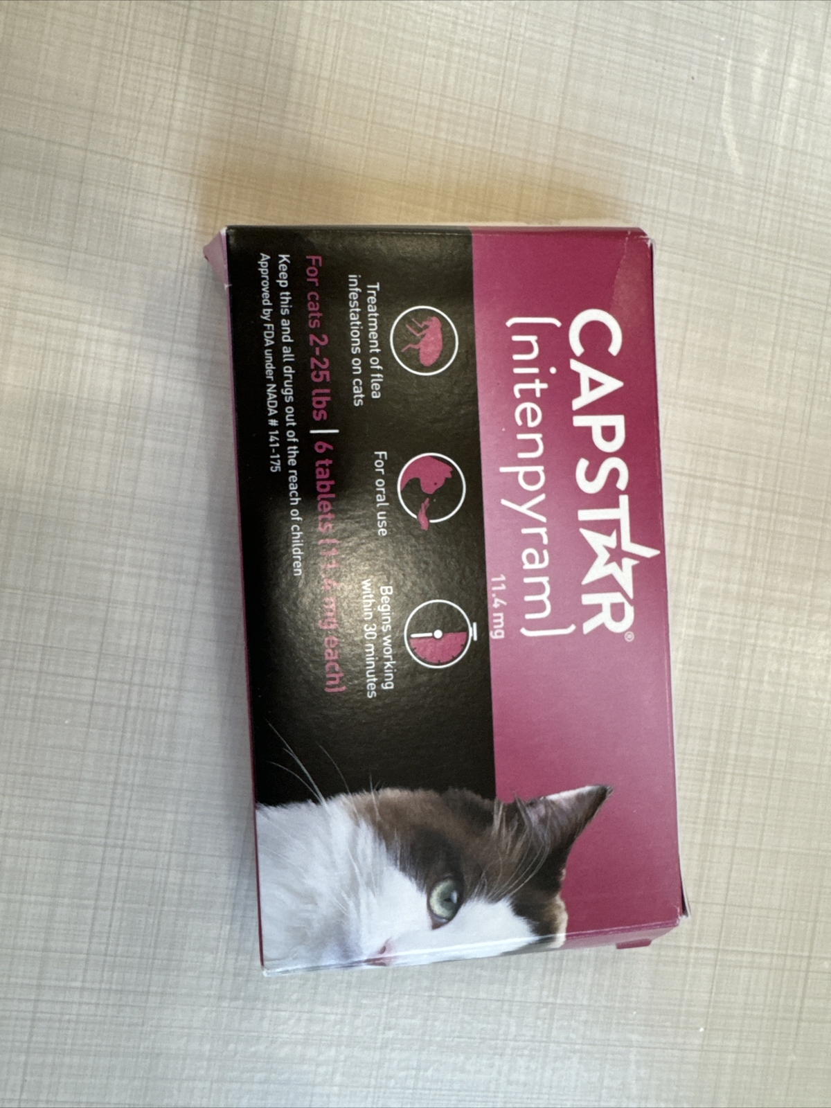 Capstar nitenpyram 11.4mg 6 tablets for cats 225 Lbs. eBay