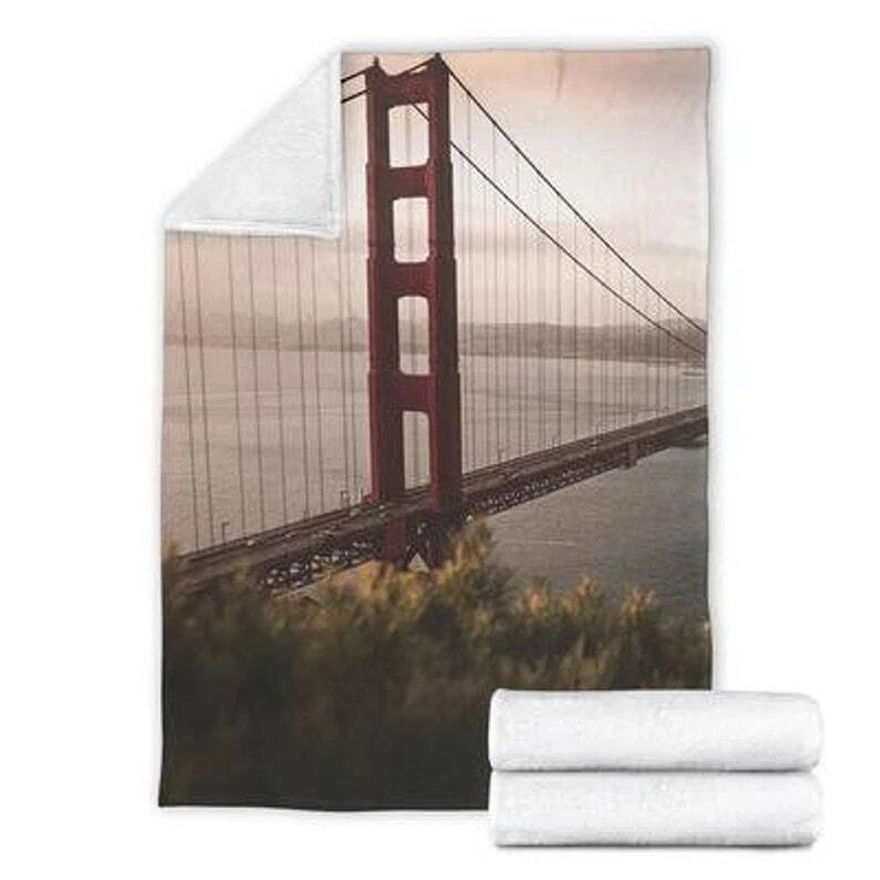 Acogedor sofá sofá cama de felpa regalo manta puente Golden Gate Foto 4 de 4