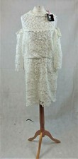V by Very Petite Cold Shoulder Lace Dress White Size UK 16 RRP £55 NH9 UU 02