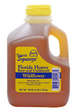 Sweet Squeeze Raw Wildflower Honey - Unpasteurized Unfiltered - 3 Pounds