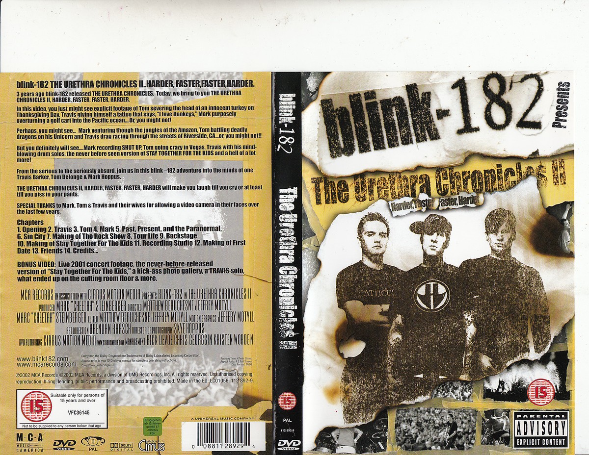 Blink-182-The Urethra Chronicles 2-2002-Music Band-DVD | eBay