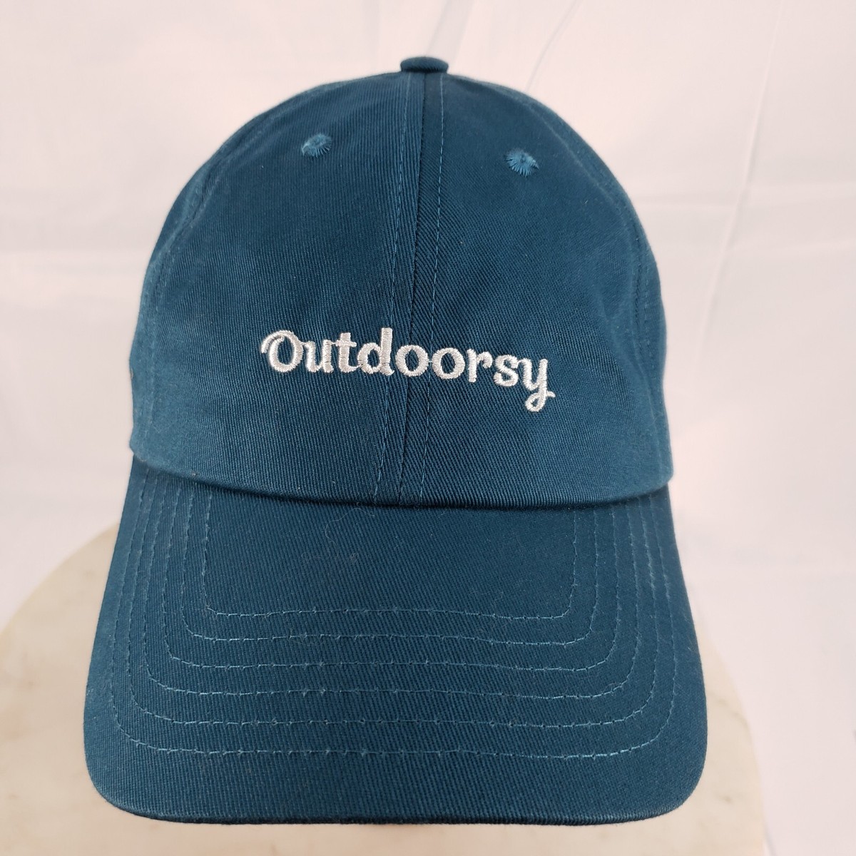 Outdoorsy Hat Spell Out Logo Cap Blue Embroidered Cotton  display picture 3
