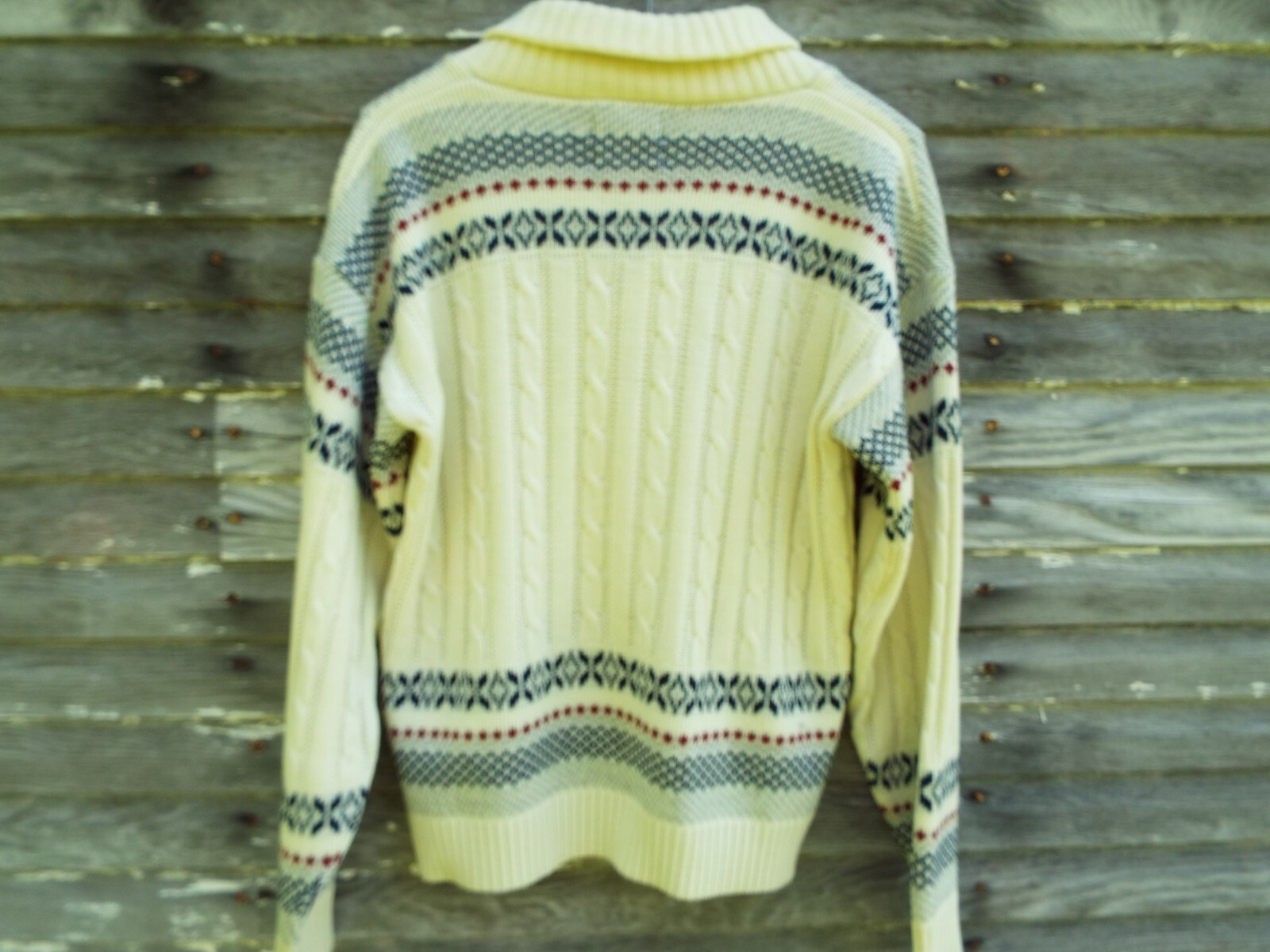 vintage mens sweater JCPenney 70s 80s acrylic shawl c… Gem