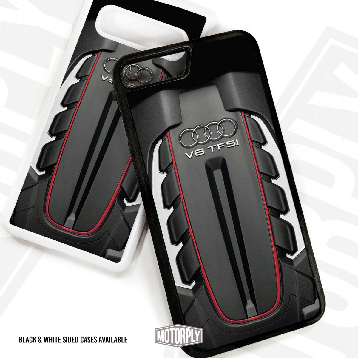 Printed Rubber Clip Phone Case Cover For iPhone - Audi V8 TFSI - Engine Bay  | eBay