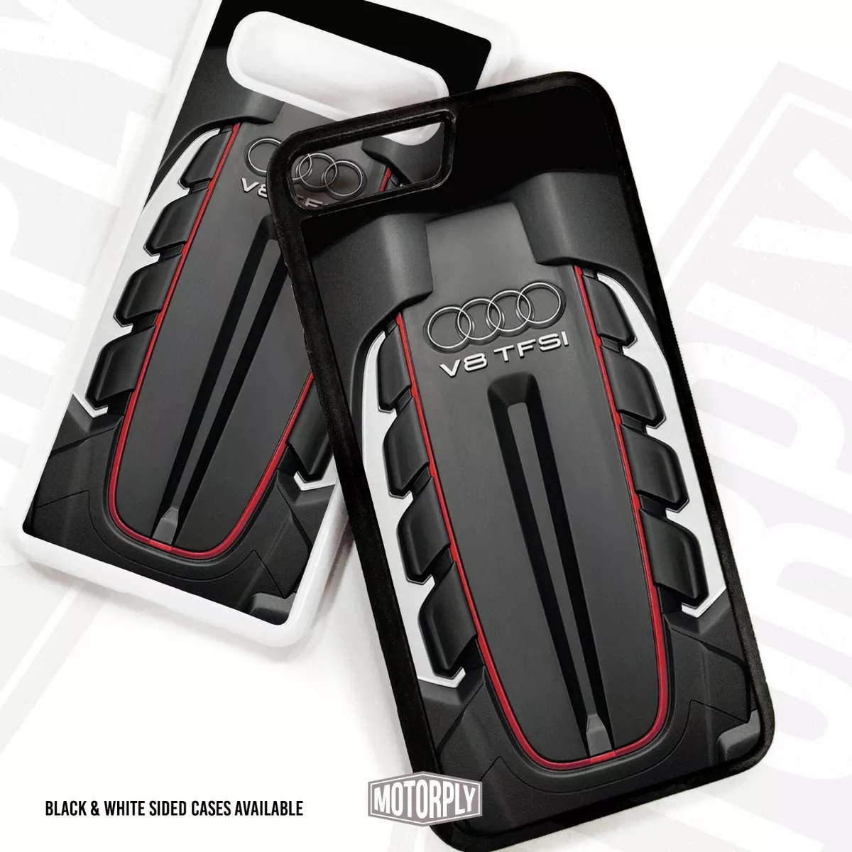 Printed Rubber Clip Phone Case Cover For iPhone - Audi V8 TFSI