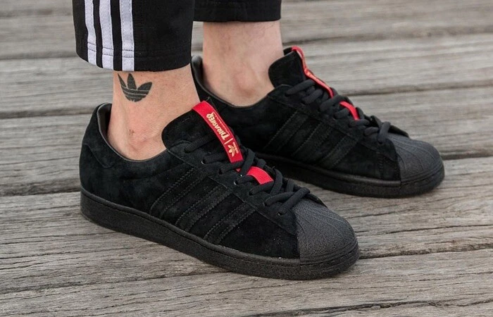 Rare Adidas Originals Superstar Adv X Thrasher Magazine Sz 10 Blk Red FY9025 DMC