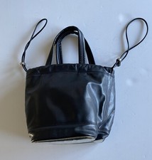 Paco Rabanne Drawstring Handbag Black Leather? With Silver Bottom Missing Strap