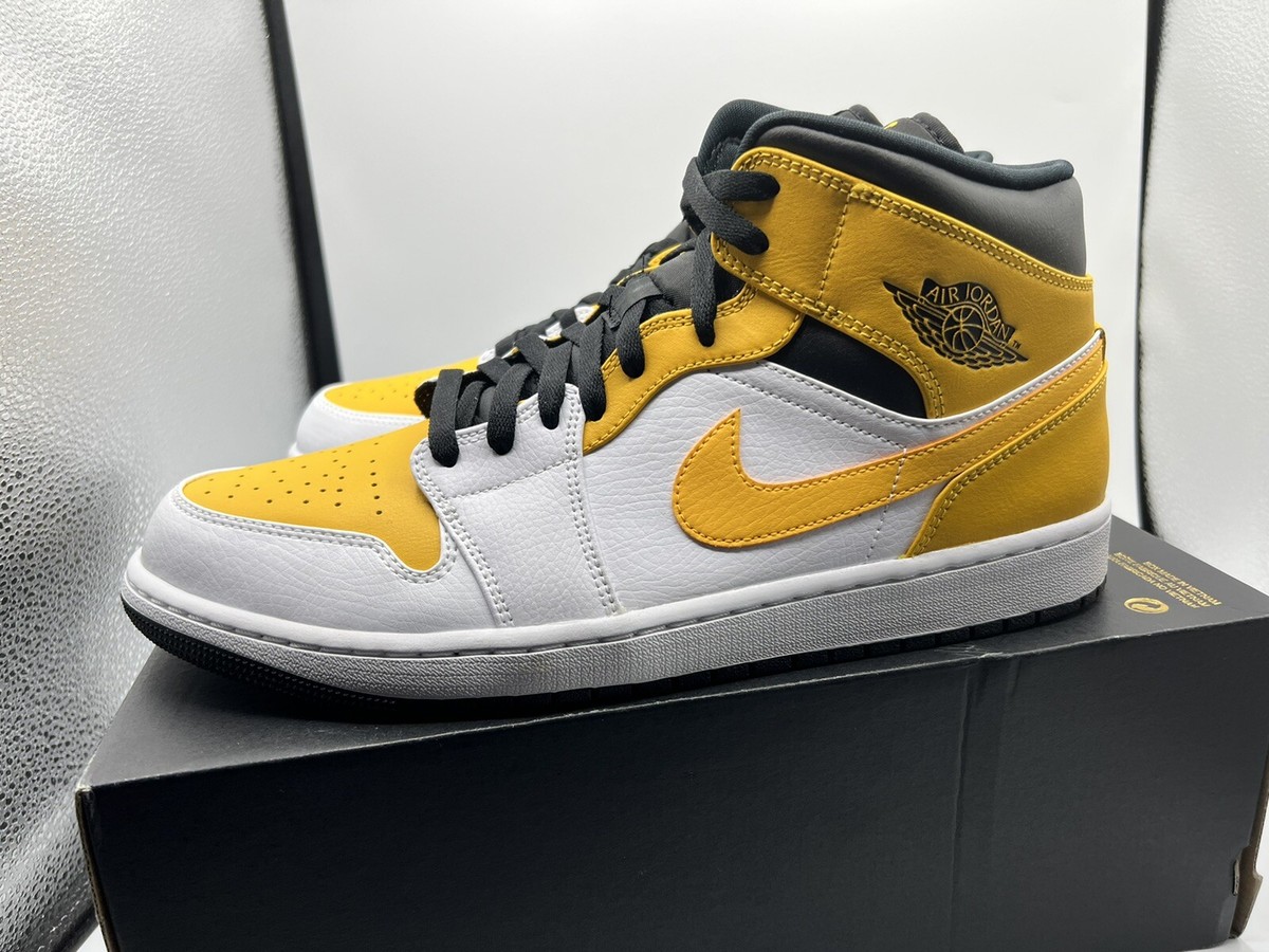 Nike Air Jordan 1 Mid University Gold High Low Taxi Men's Size 9.5