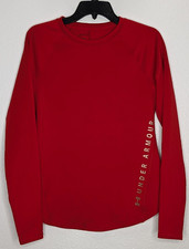 Under Armour Women's Coldgear Red Sweatshirt Size Small Pullover Long Sleeve
