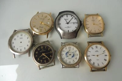 7 Vieux Montres, Mouvements De Montre, Montre Bracelet Sans Bracelet - Photo 1/4