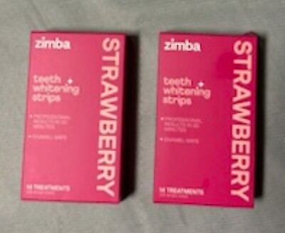 Zimba Teeth Whitening Strips STRAWBERRY!! 56 Strips, 2 boxes!! Exp 03/2026