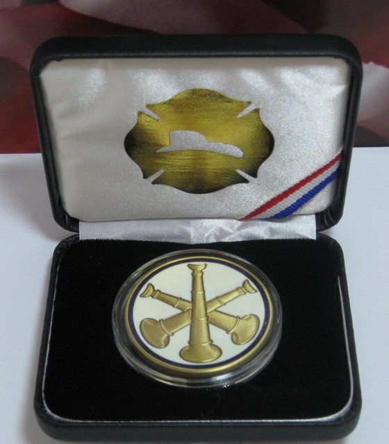 ENGRAVABLE FIREFIGHTER ASSISTANT CHIEF BUGLE WITH BLACK LETHERETTE CASE