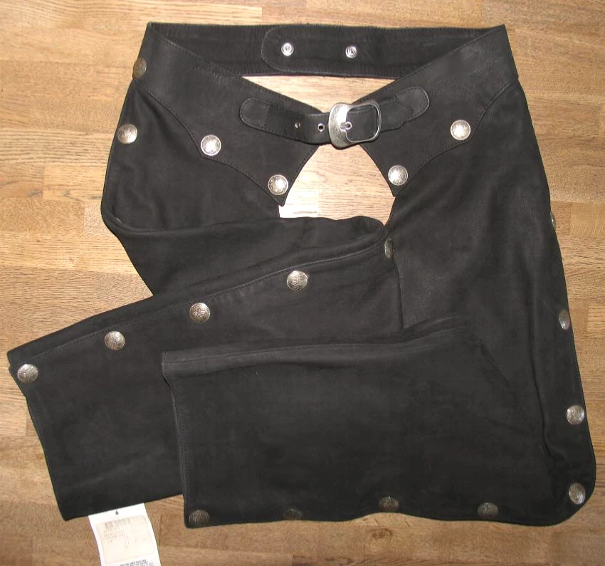 PYRATE STYLE CHAPS LEDERCHAPS Herren- LEDERJEANS / Lederhose in schwarz Gr. 52 - Bild 4 von 4