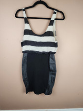 Alice and Olivia Nicky leather panel blouse dress