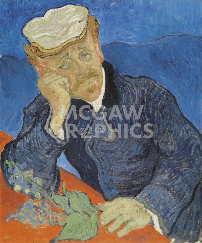 Póster impreso arte de pared Doctor Paul Gachet 1890, Van Gogh 14" x 11" 1617 Foto 2 de 2