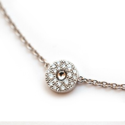 Roberto Coin 18K Weißgold Diamant Anhänger 18'' Halskette neu authentisch