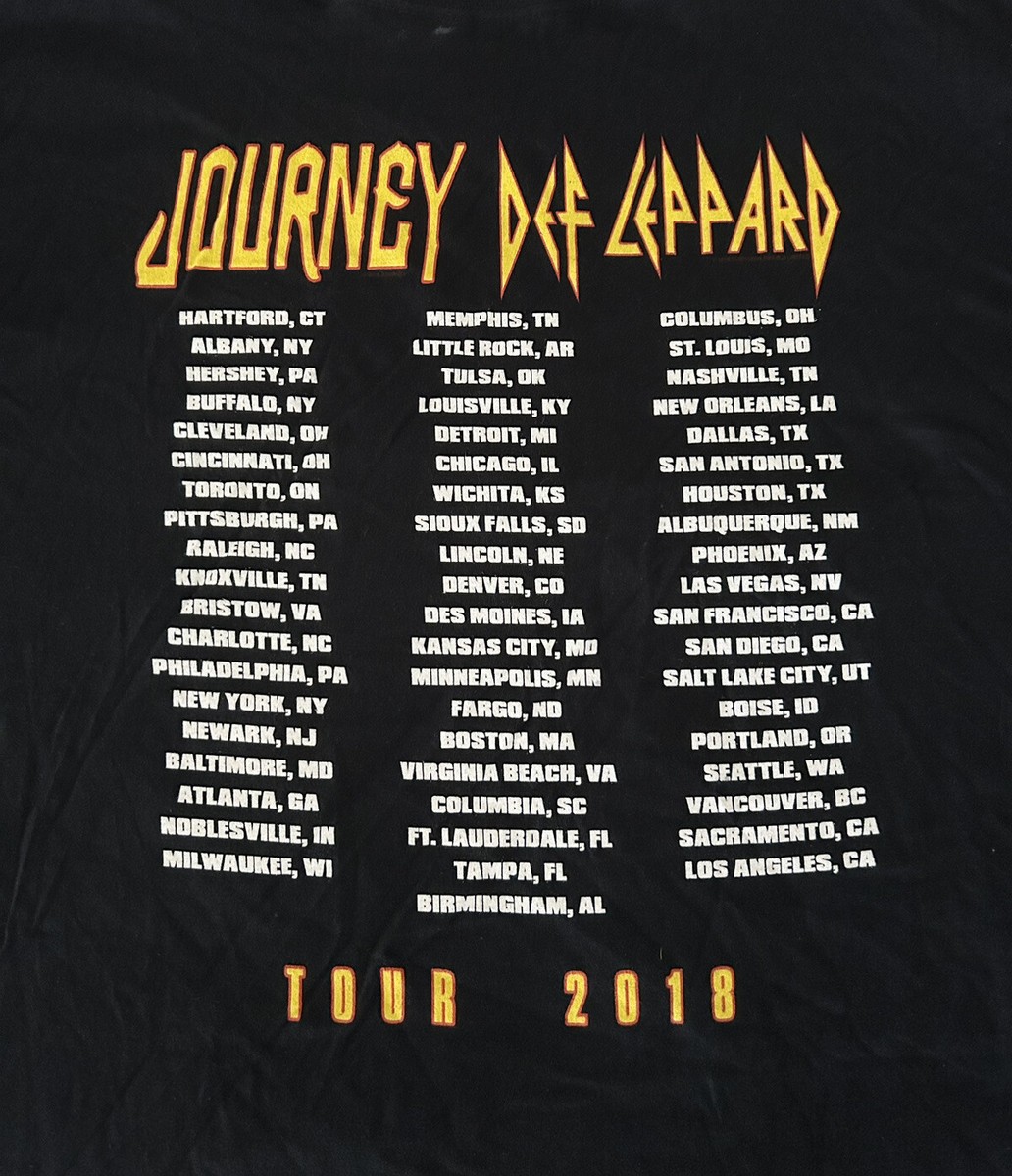JOURNEY / DEF LEPPARD 2018 US Tour Concert T-Shirt 3XL Hard