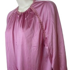 Vintage Vanity Fair Purple Nylon Robe Lace Trim Button Front One Size SML
