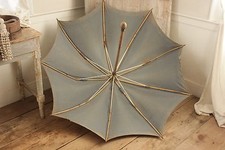 Shepherd's umbrella Antique French parasol Indigo blue vintage textile old