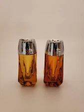 Vintage MCM Libbey dark amber Glass Salt and Pepper Shakers