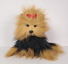 TY Yappy Yorkie Plush Realistic Stuffed Toy Puppy Brown Black 1997 Yorkshire VTG