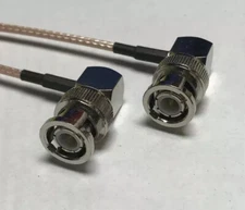 BNC Male Angle to BNC Male Angle 12” RG316 Patch Cable Video USA Made Hi Quality