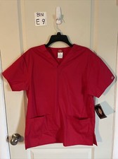 Dickies Red Scrub Top with Pockets size L