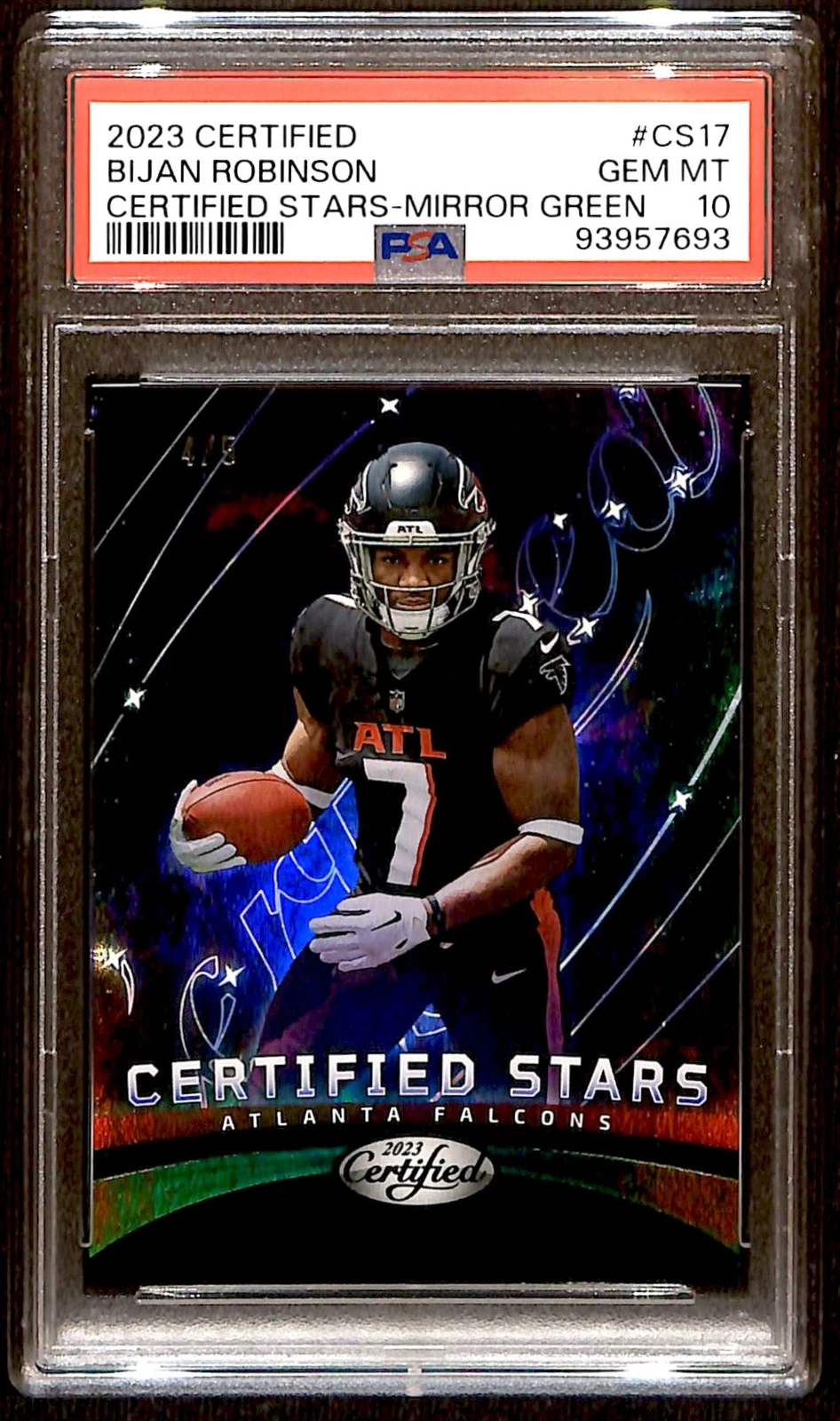 Bijan Robinson Panini Certified Certified Stars #CS17 Mirror Green