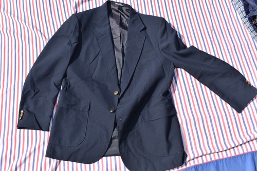 Vintage 70s Lot, Kmart Blue Plaid Double Knit Golf Sport Coat Jacket Blazer 42L - Picture 10 of 14