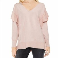 NWT Two by Vince Camuto Sweater Sleeves Ruffled top L gypsy