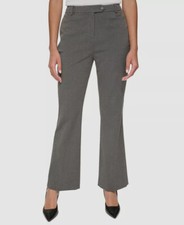 Calvin Klein Women's Gray Mid-Rise Pinstripe Modern Dress Pants Size 6
