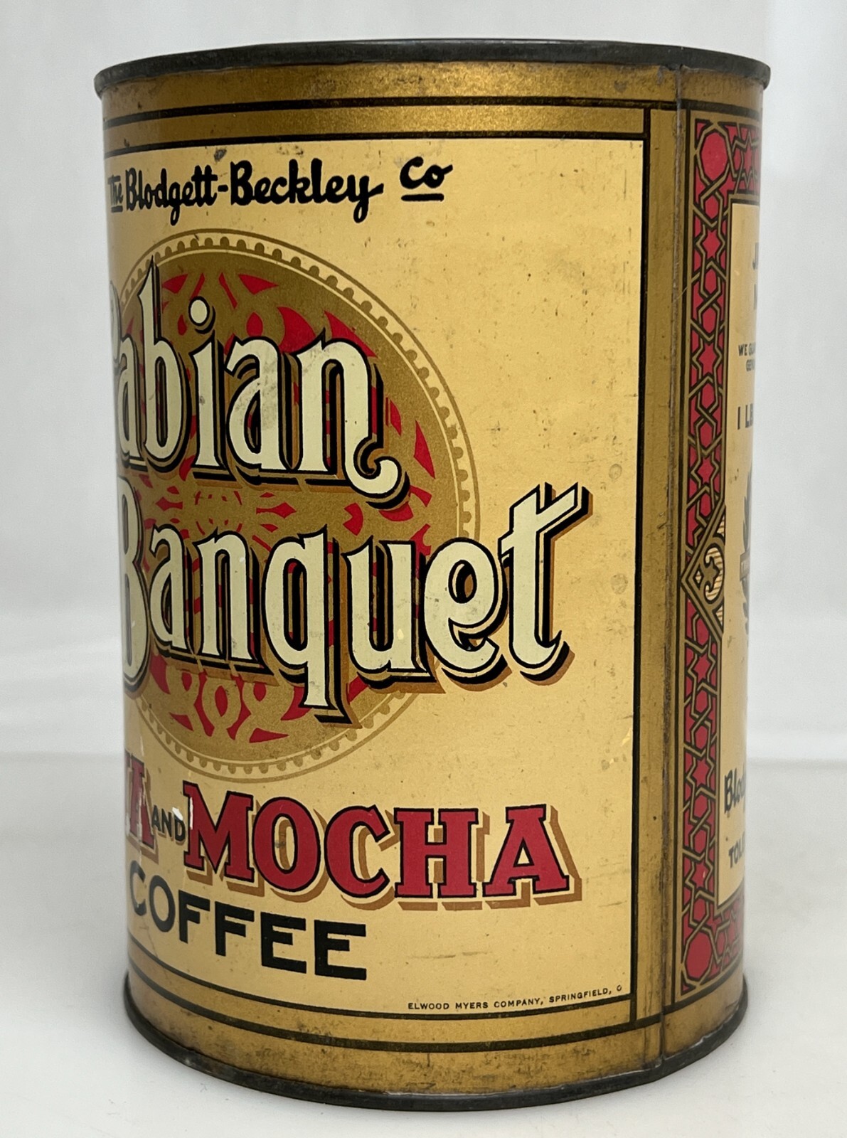 Arabian Banquet Java Mocha Coffee Antique Vintage 1 lb Tin Can Toledo