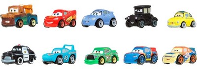 Mattel Disney Pixar Cars Toy Vehicles 10 Pack Set of Mini Racers