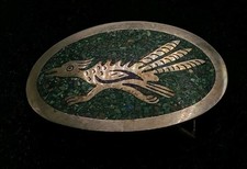 Vintage Mexicana Roadrunner Belt Buckle Oval Made In Mexico 3.5" L Pre-owned