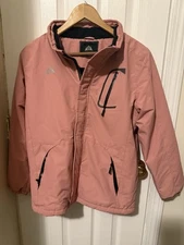 MOERDENG Women's Waterproof Ski Jacket Warm Winter Snow Coat Rose Red M