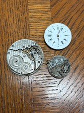 Lot of 3 Vintage/Antique Pocket Watch Movements/Face - Nice Lot for Parts Repair
