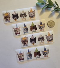 16 Funny Cat Party Stickers Funny Face Cat Stickers Silly Feline Stickers Seals